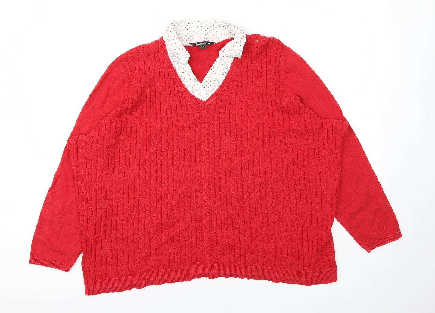 Bonmarché Womens Red   Pullover Jumper Size 24