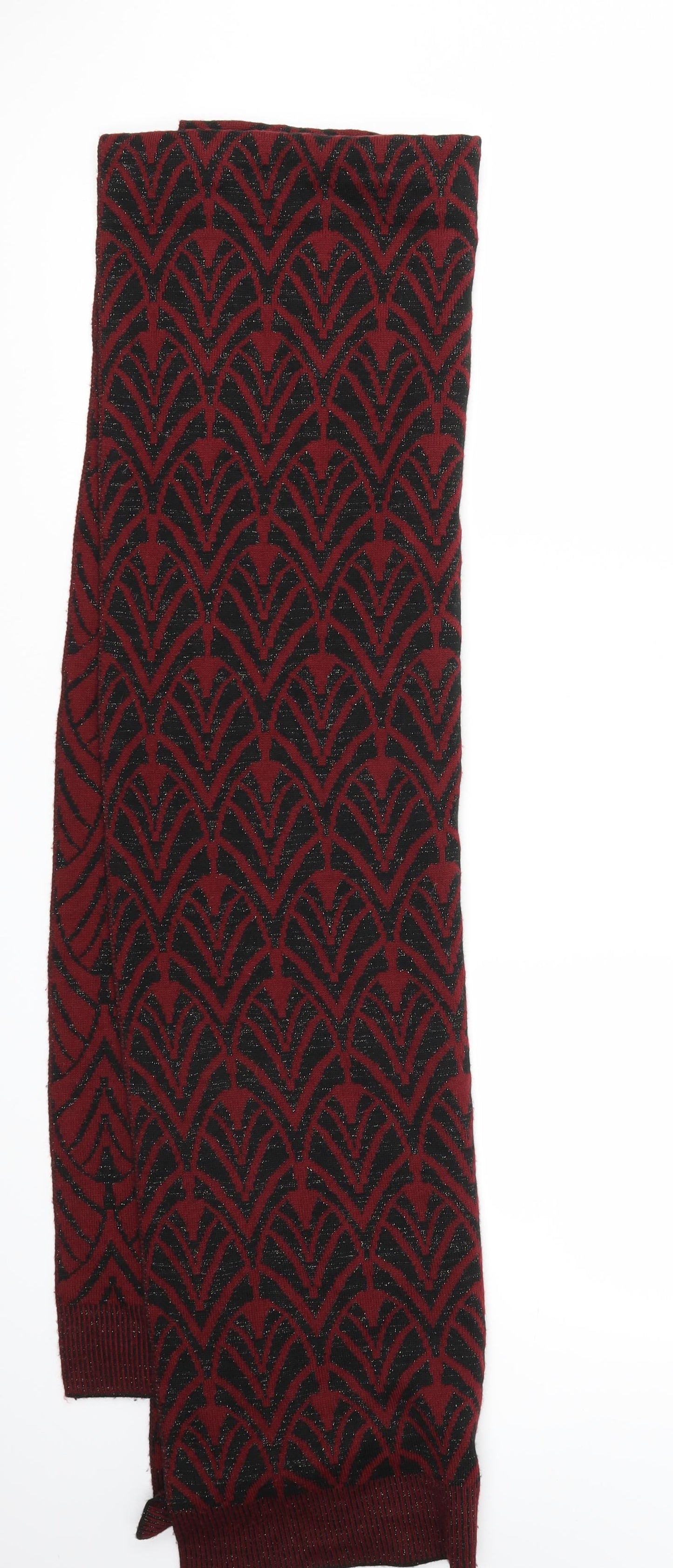 Womens Red Argyle/Diamond   Scarf