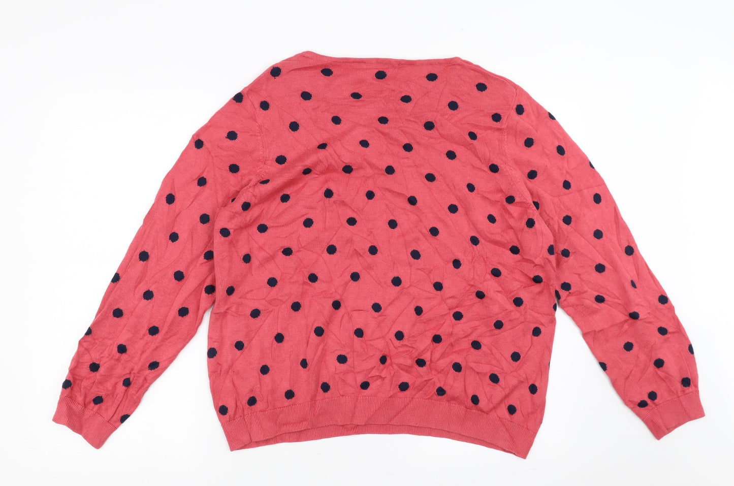 Bonmarché Womens Pink Polka Dot  Pullover Jumper Size 20