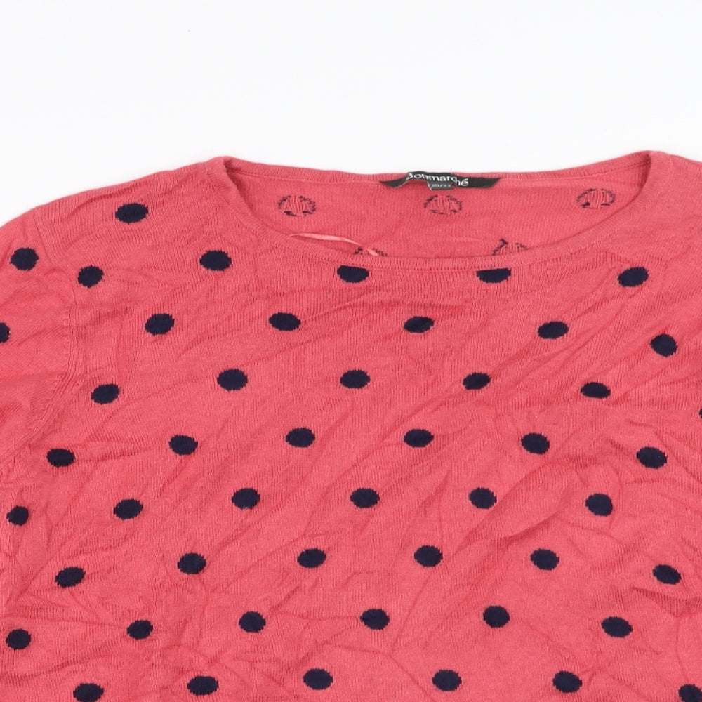 Bonmarché Womens Pink Polka Dot  Pullover Jumper Size 20
