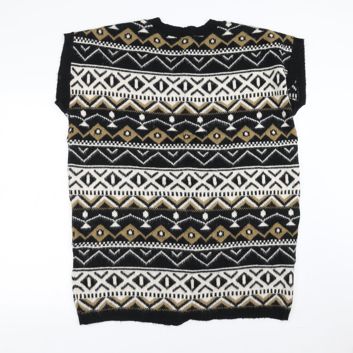 Primark Womens Black Geometric  Cardigan Jumper Size L