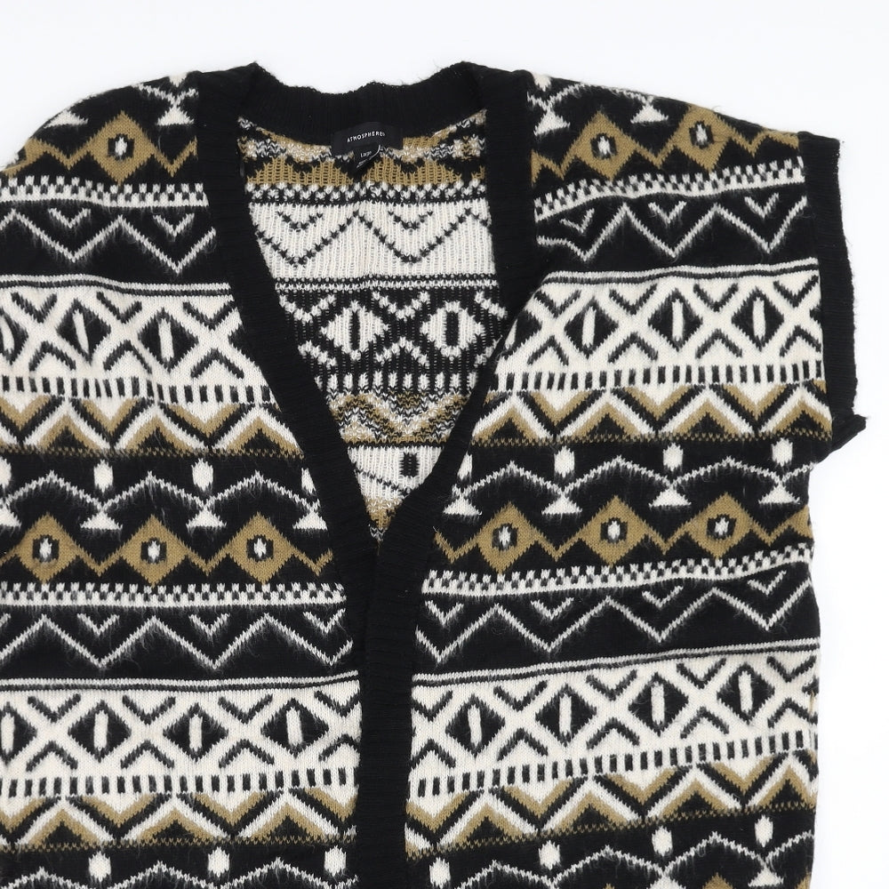 Primark Womens Black Geometric  Cardigan Jumper Size L