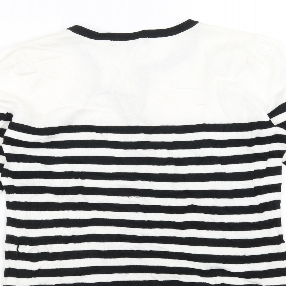 Laura Ashley Womens Black Striped  Cardigan Jumper Size 12