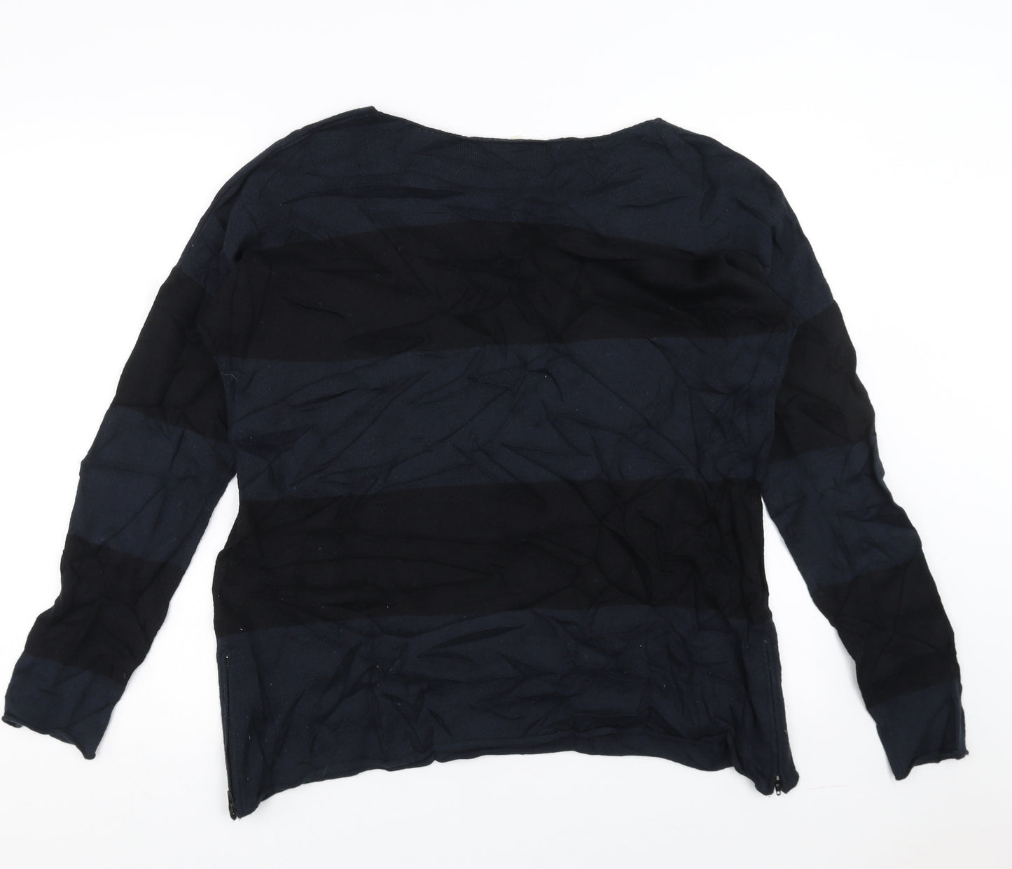 tops & tees Womens Blue Striped  Pullover Jumper Size L