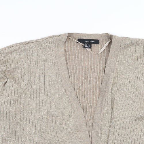 Primark Womens Beige Striped  Cardigan Jumper Size 16  - glittery