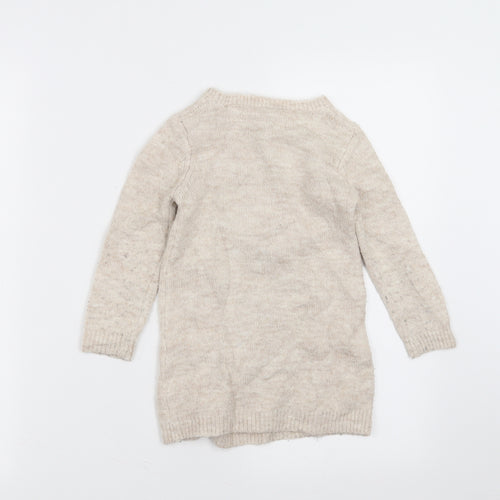 Sainsburys  Girls Beige  Knit Jumper Dress  Size 18-24 Months  - rabbit