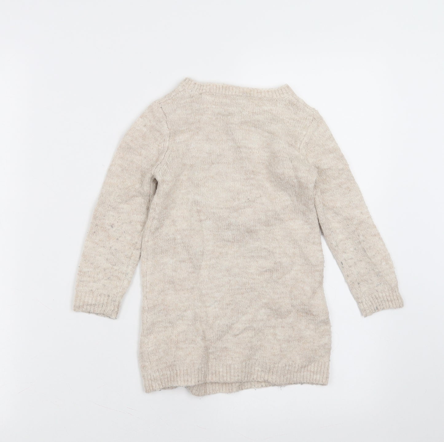 Sainsburys  Girls Beige  Knit Jumper Dress  Size 18-24 Months  - rabbit