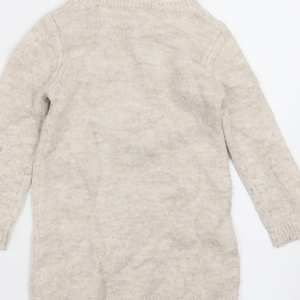 Sainsburys  Girls Beige  Knit Jumper Dress  Size 18-24 Months  - rabbit
