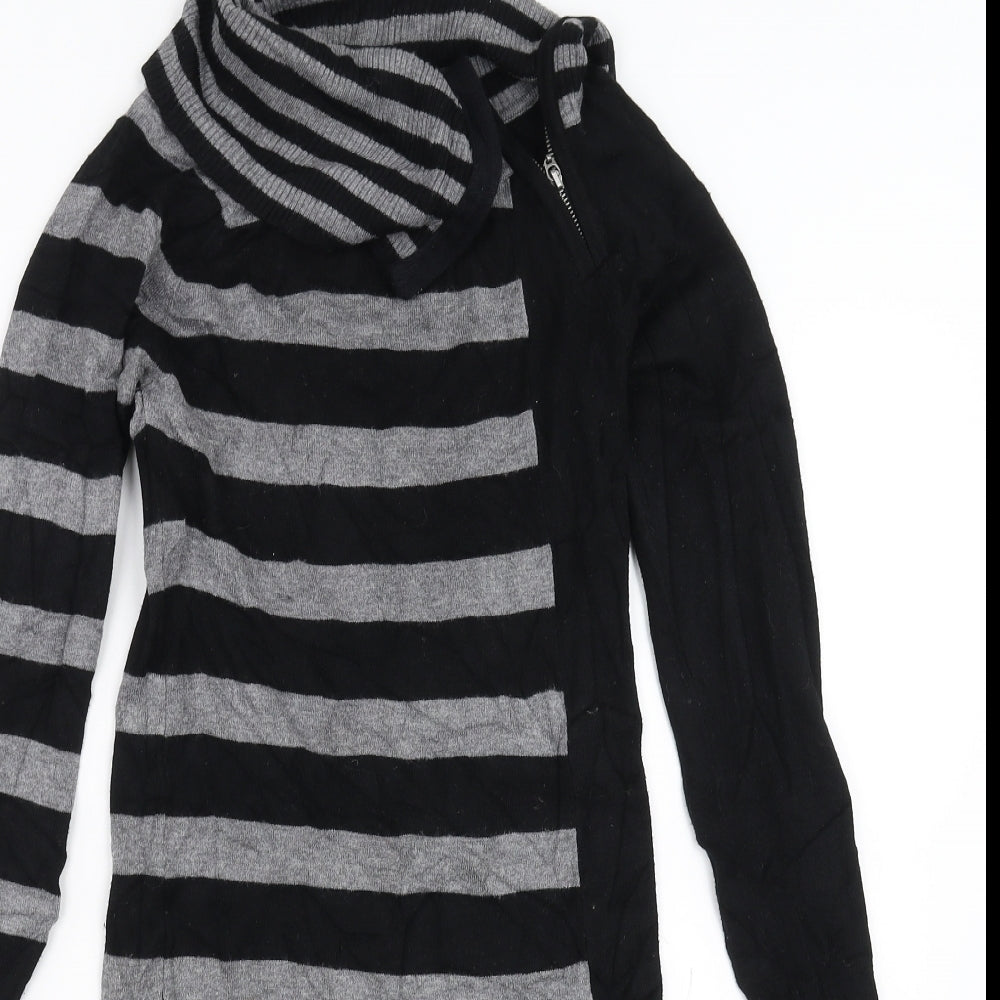 Tammy Girls Black Striped Knit Jumper Dress  Size 14-15 Years