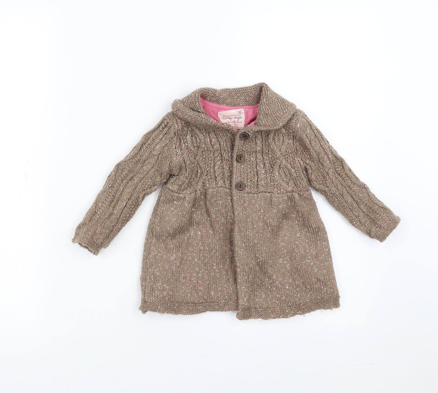 Young Dimension Girls Brown  Knit Jacket  Size 9-12 Months