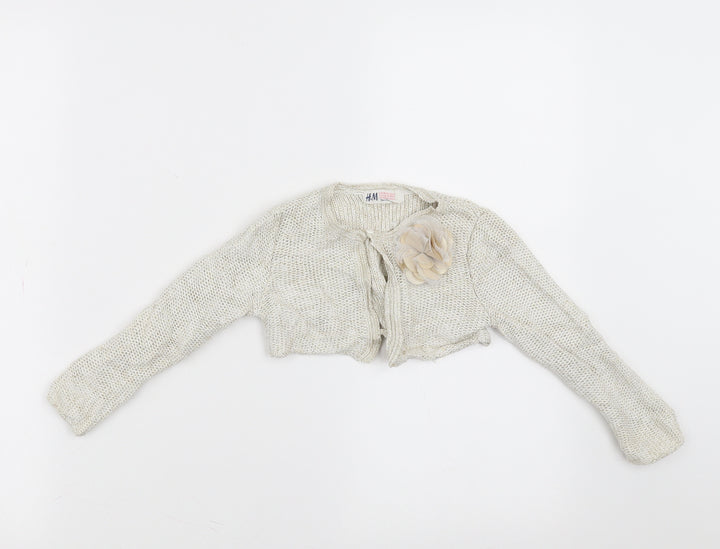 H&M Girls Beige   Shrug Jumper Size 2-3 Years