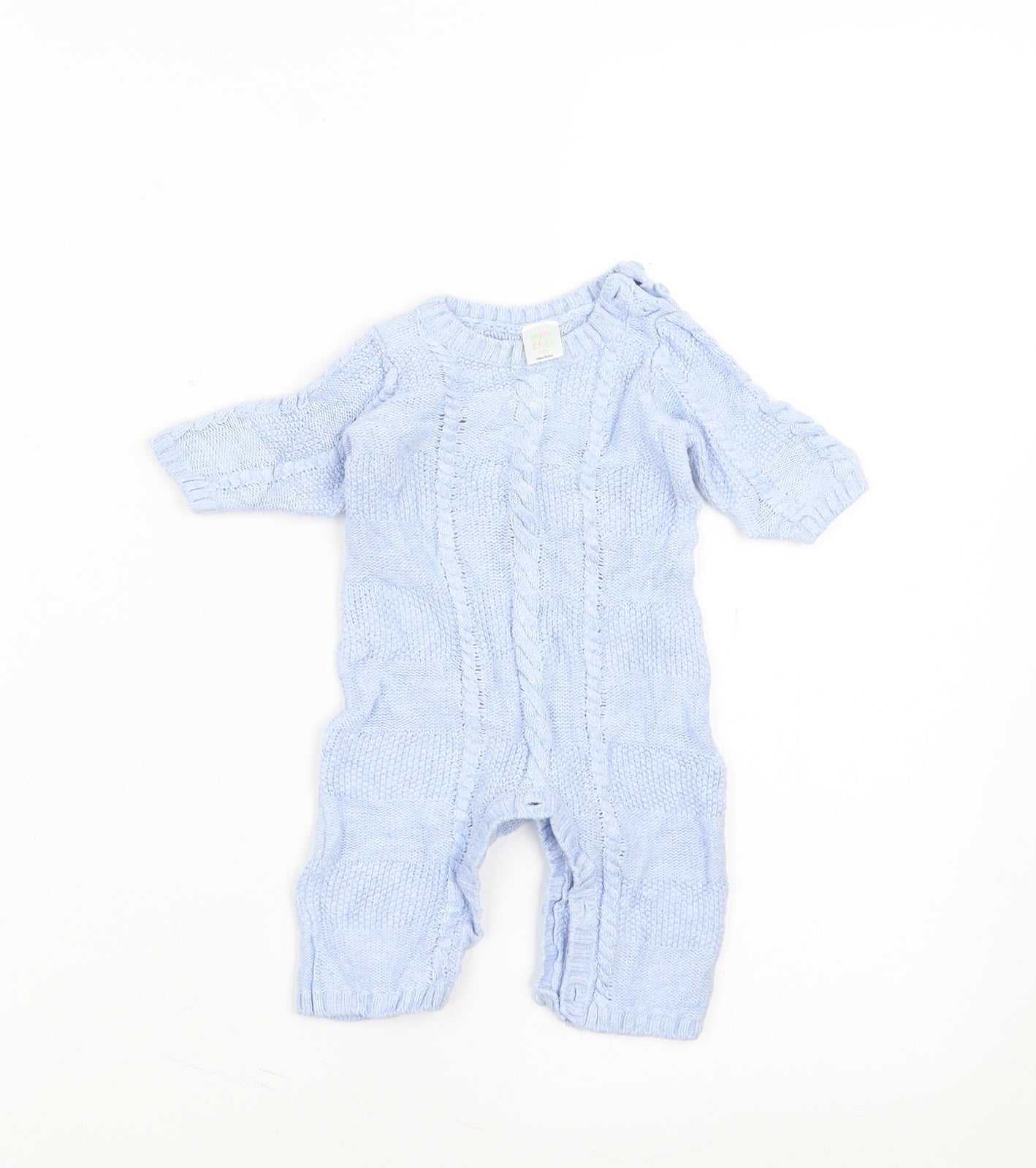 Mini Club Baby Blue  Knit Babygrow One-Piece Size Newborn  - Cable knit