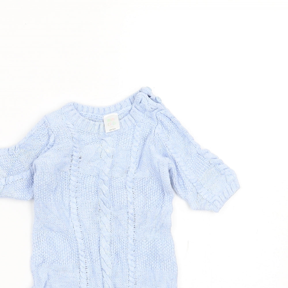 Mini Club Baby Blue  Knit Babygrow One-Piece Size Newborn  - Cable knit