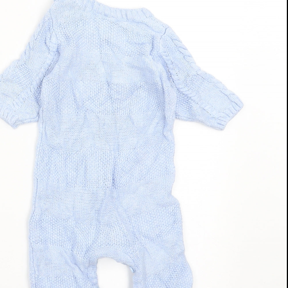 Mini Club Baby Blue  Knit Babygrow One-Piece Size Newborn  - Cable knit
