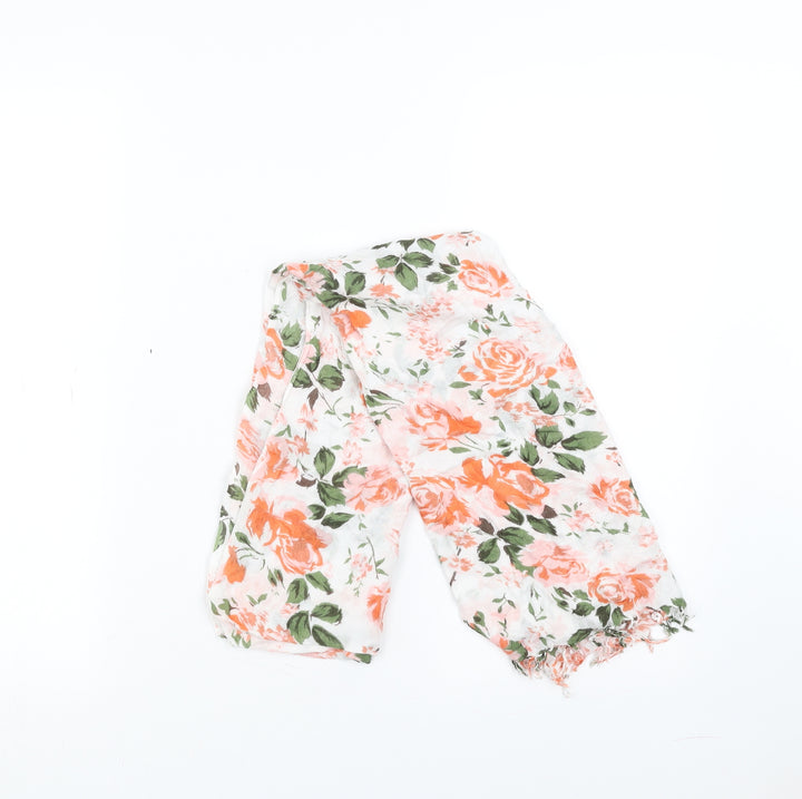 Preworn Womens White Floral   Scarf