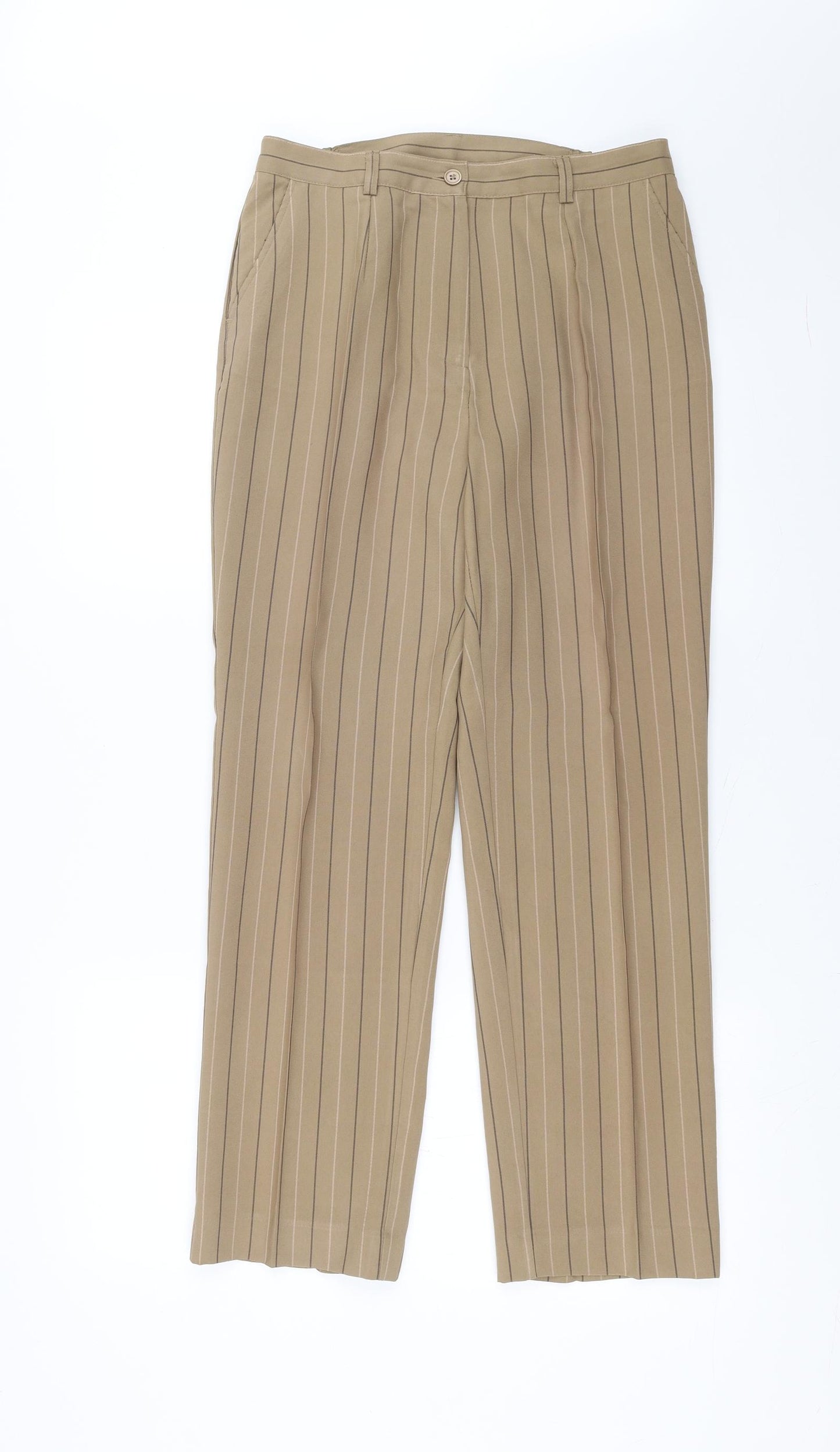Daxon Womens Beige Striped  Trousers  Size 10 L27 in