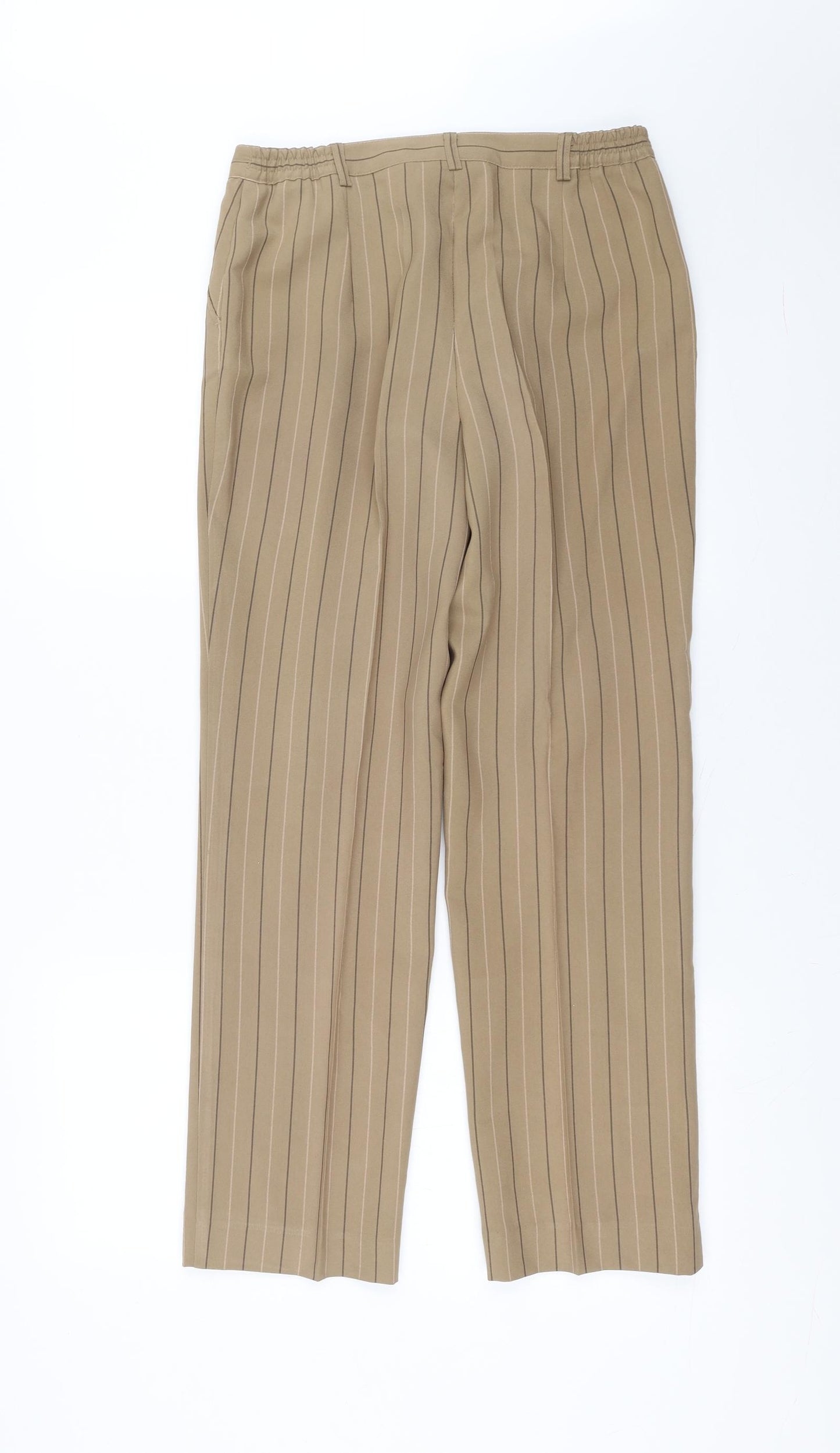 Daxon Womens Beige Striped  Trousers  Size 10 L27 in