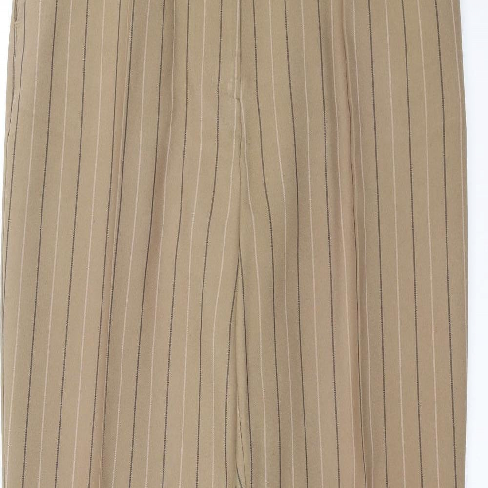 Daxon Womens Beige Striped  Trousers  Size 10 L27 in