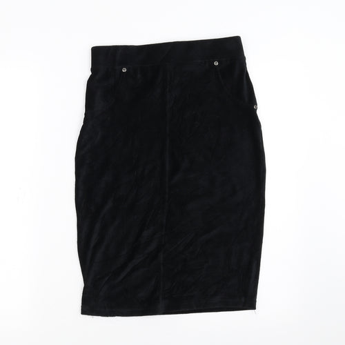 with love Womens Black  Corduroy Straight & Pencil Skirt Size S
