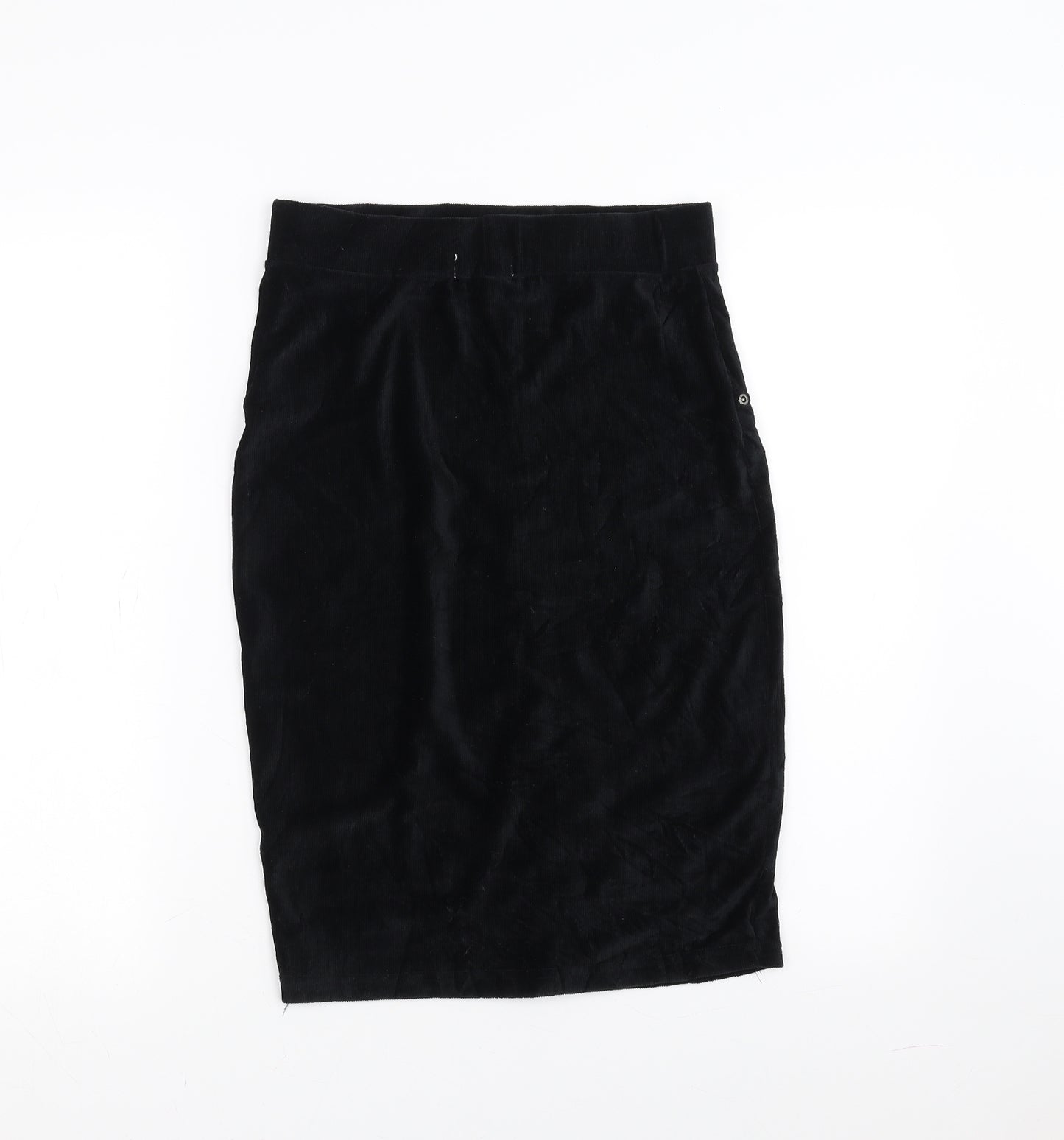 with love Womens Black  Corduroy Straight & Pencil Skirt Size S