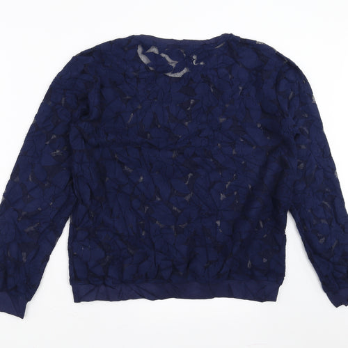 Marks and Spencer Womens Blue Floral  Pullover Jumper Size 14
