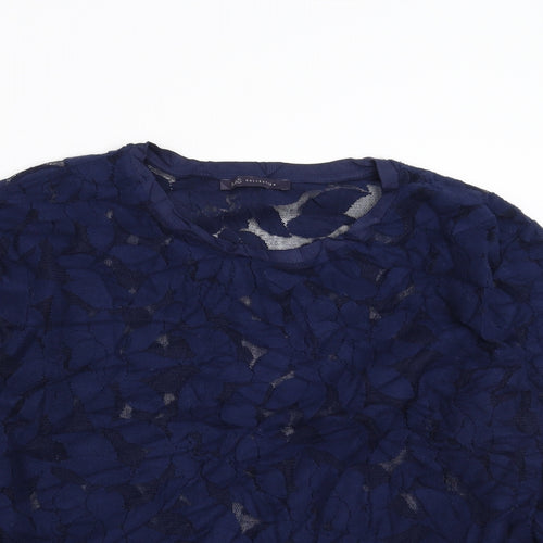 Marks and Spencer Womens Blue Floral  Pullover Jumper Size 14