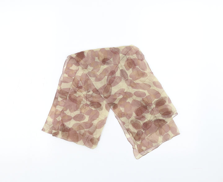Preworn Womens Beige Floral   Scarf   - sheer