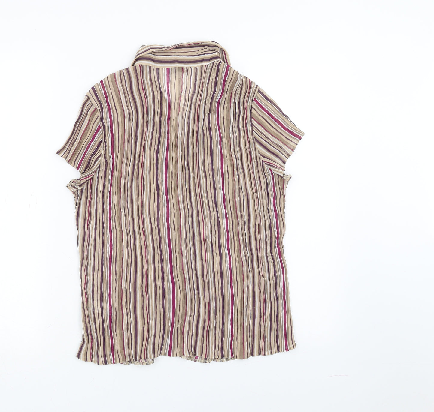 BHS Womens Purple Striped  Basic Blouse Size 14
