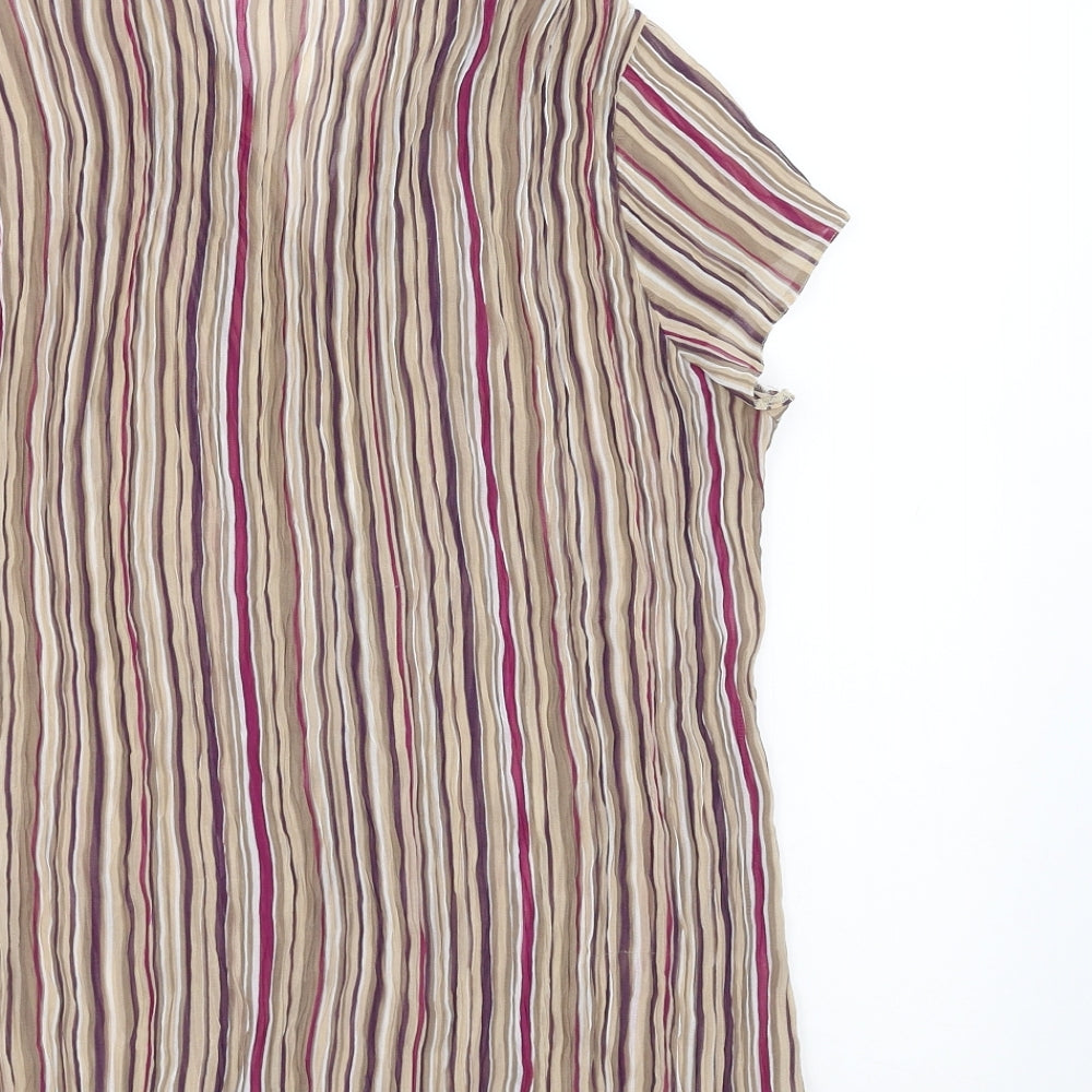 BHS Womens Purple Striped  Basic Blouse Size 14