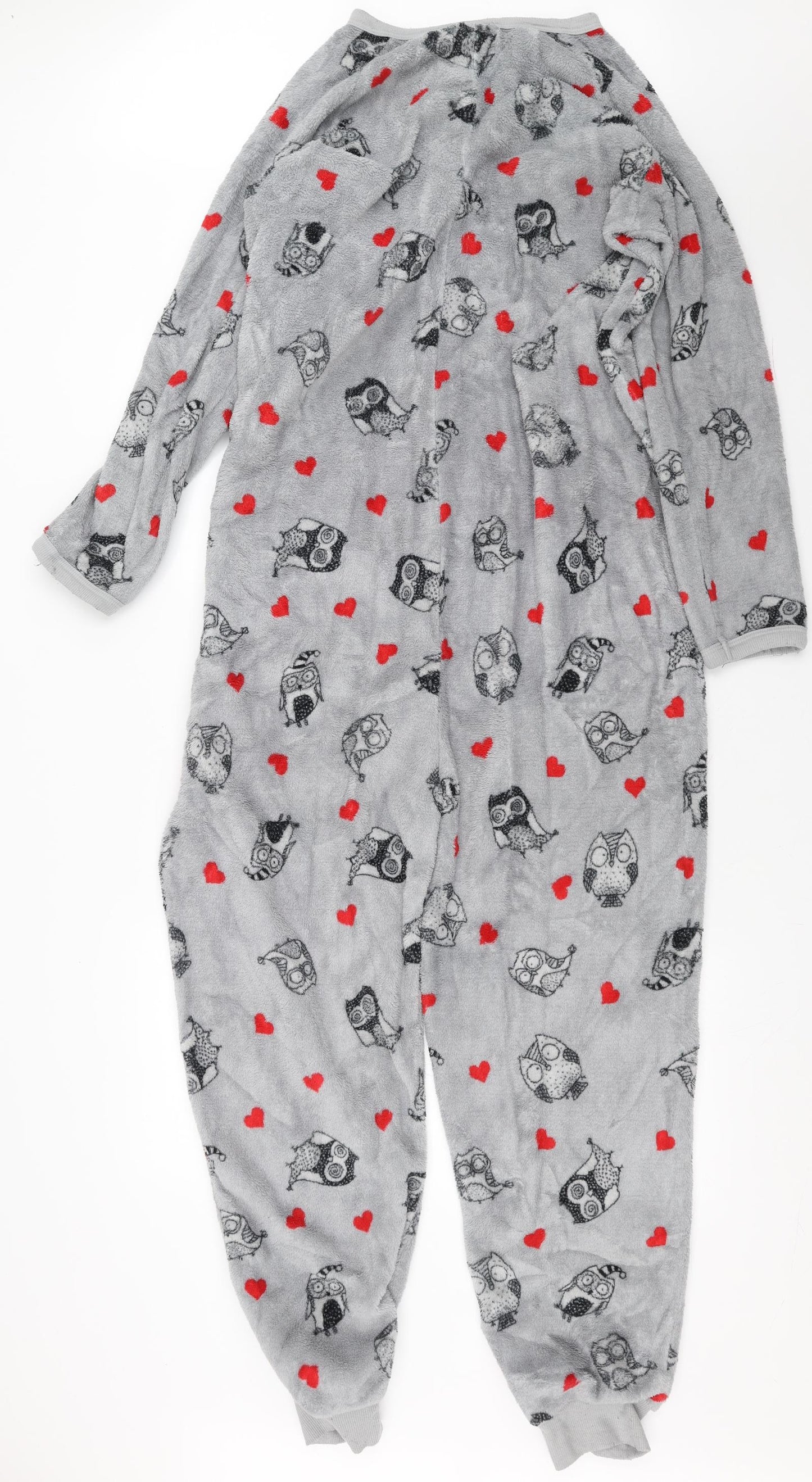 Primark Womens Grey Solid  Top One Piece Size L  - Owl Print