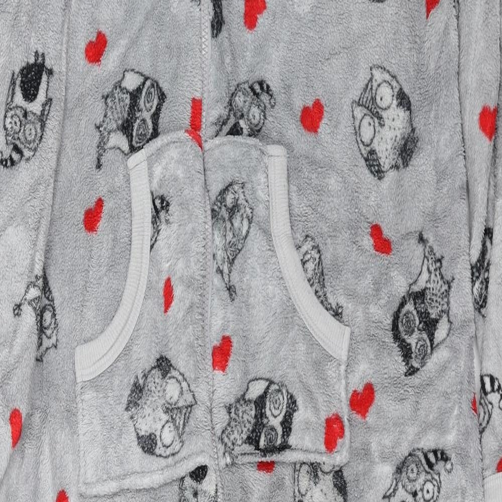 Primark Womens Grey Solid  Top One Piece Size L  - Owl Print