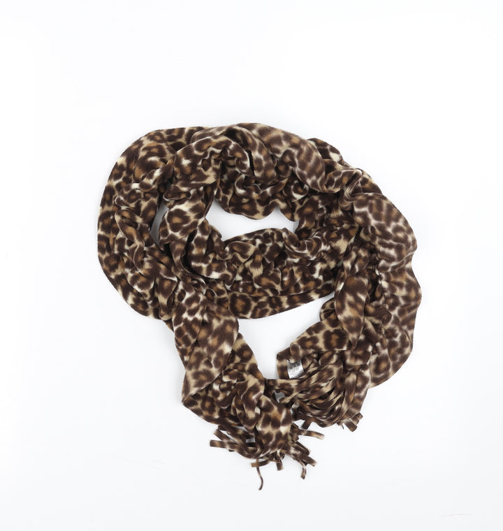 BHS Womens Brown Animal Print Scarf - ruched