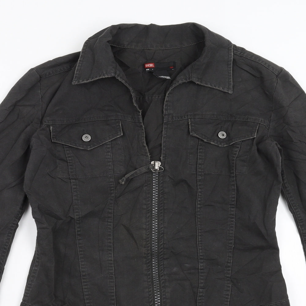 Diesel Womens Grey  Denim Jacket  Size L