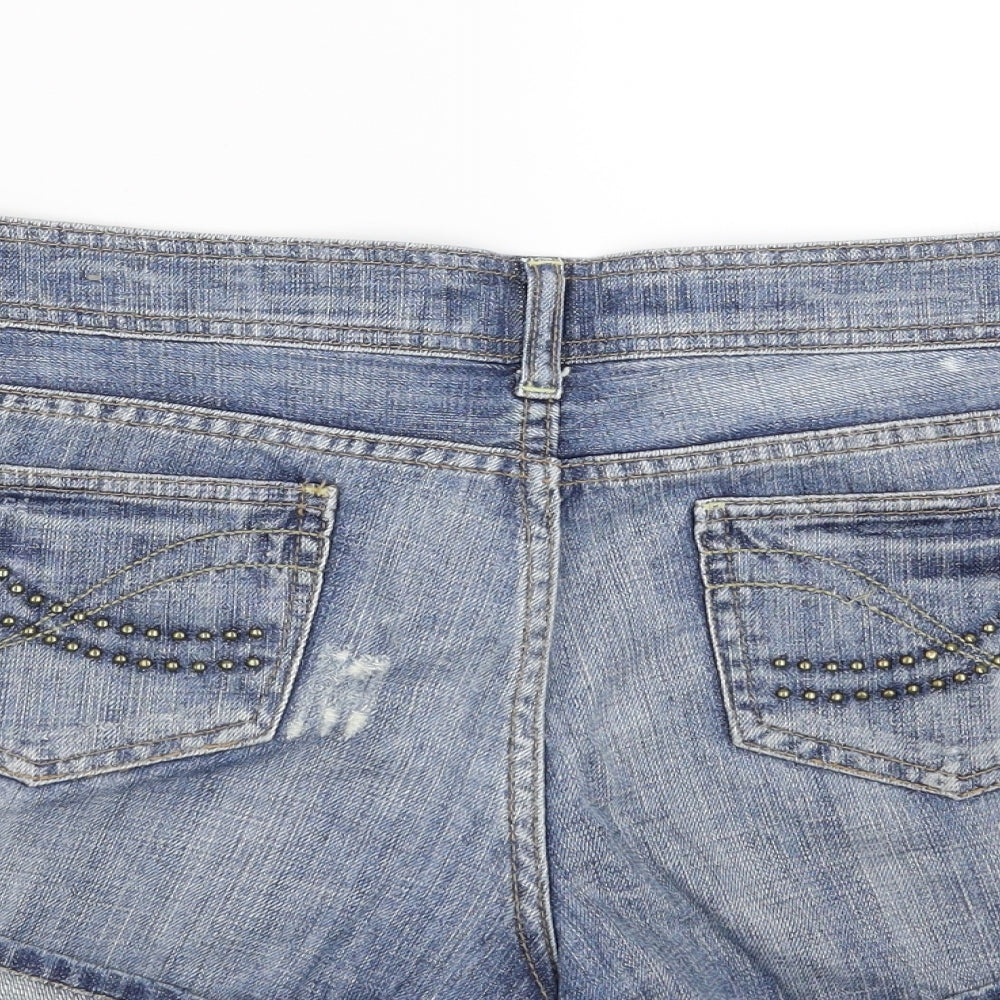 Papaya Womens Blue  Denim Hot Pants Shorts Size 14