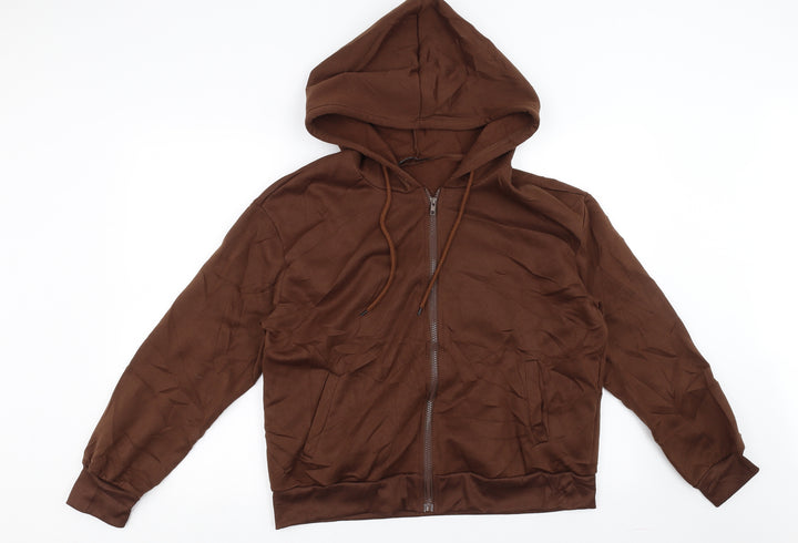 SheIn Womens Brown   Full Zip Hoodie Size L