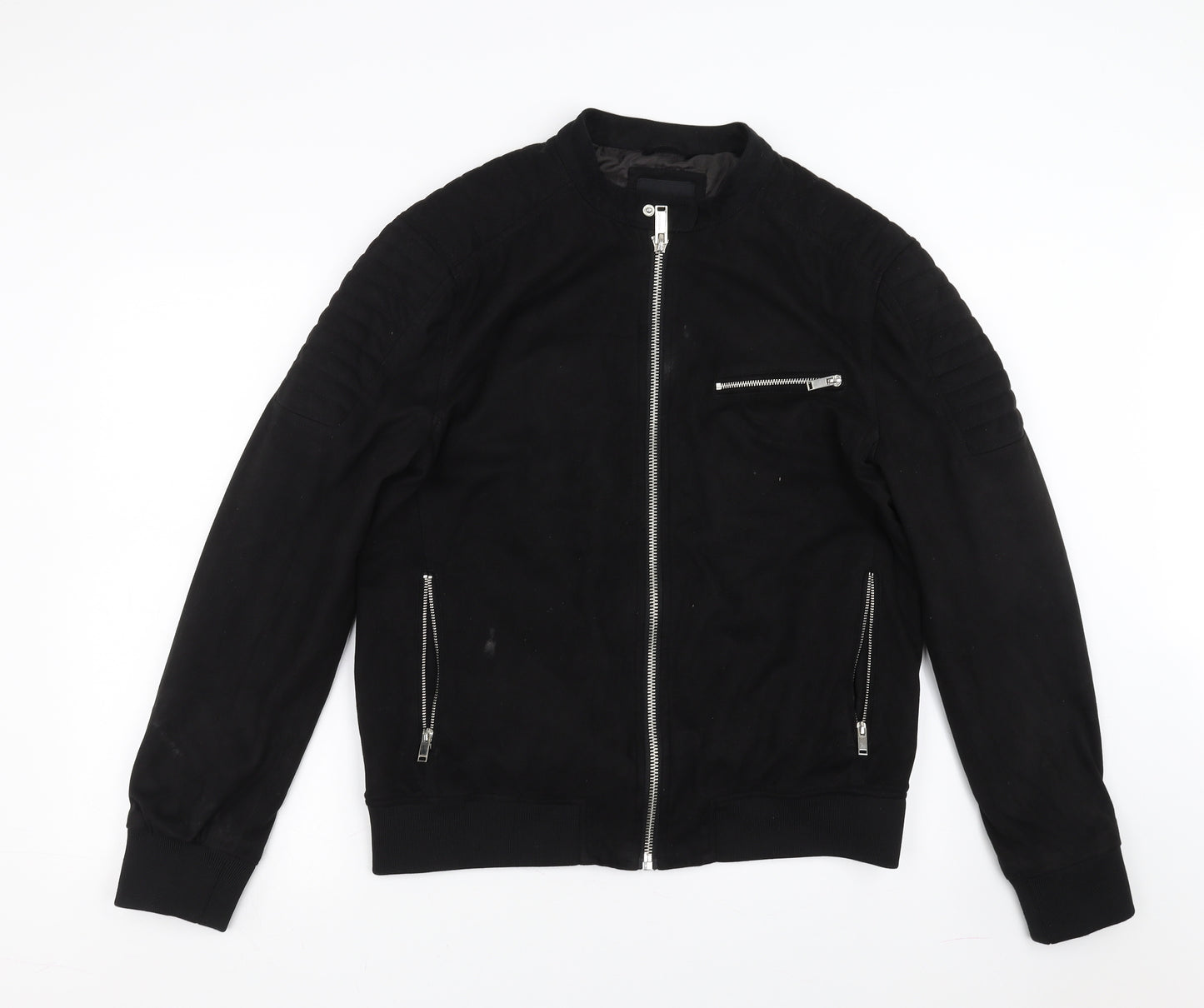 River Island Mens Black   Bomber Jacket Jacket Size L