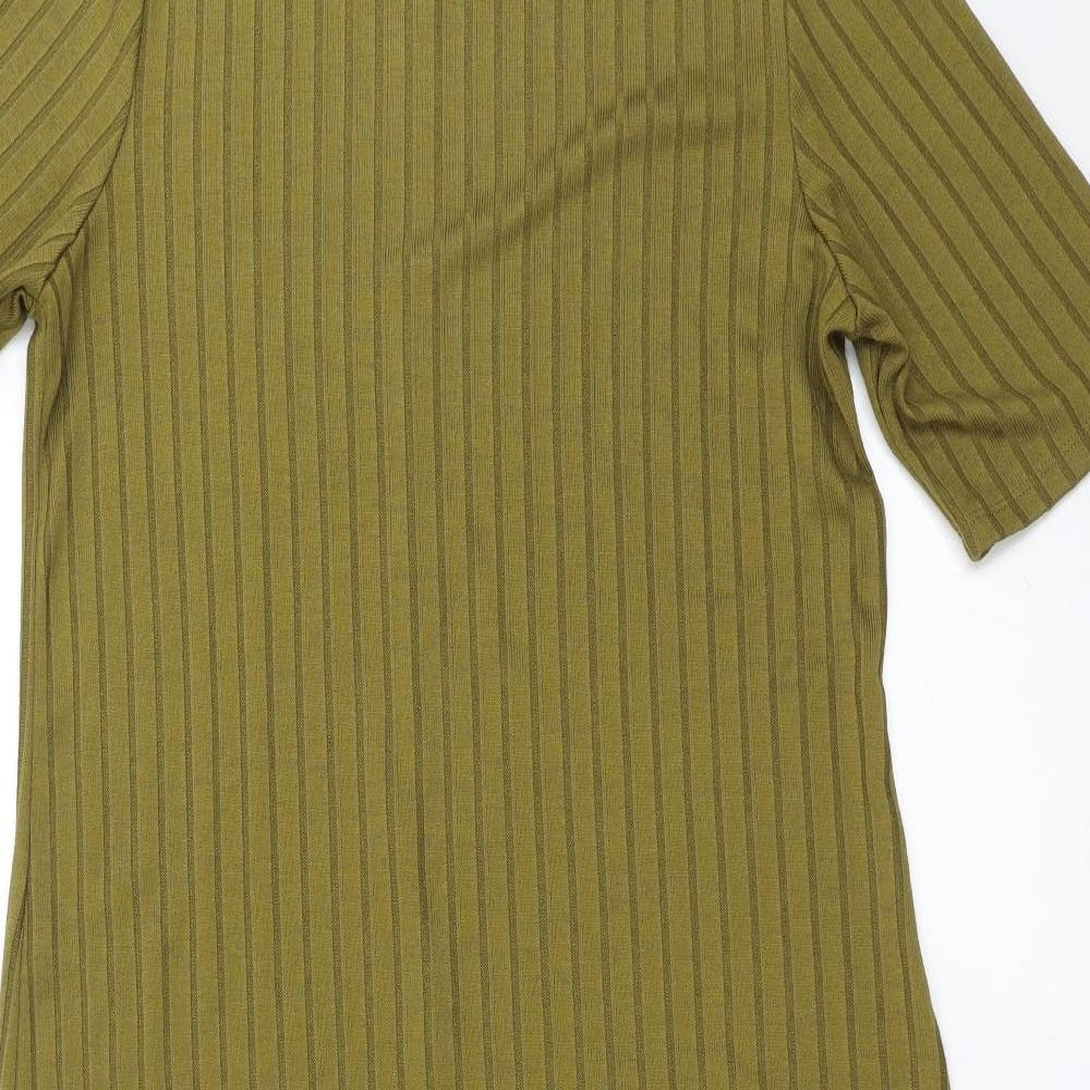 F&F Womens Green Striped  T-Shirt Dress  Size 16