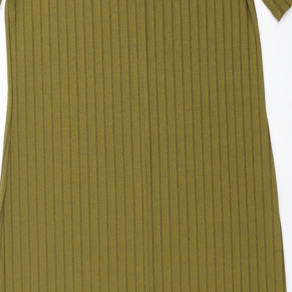 F&F Womens Green Striped  T-Shirt Dress  Size 16
