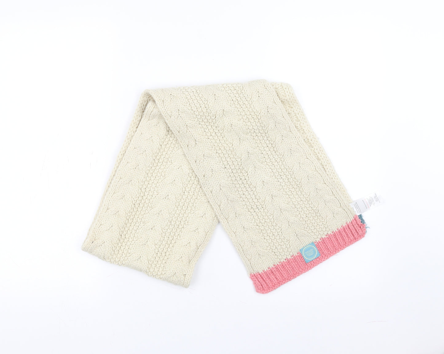 Joules Womens Beige  Knit  Scarf   - Cable knit