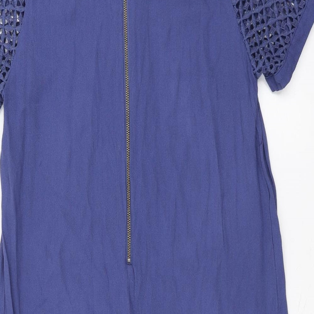 Warehouse Womens Blue   Shift  Size 12  - crochet detail