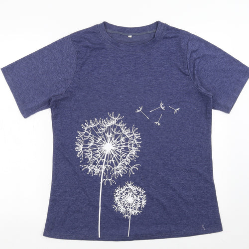 Preworn Womens Blue   Basic T-Shirt Size L  - Dandelion