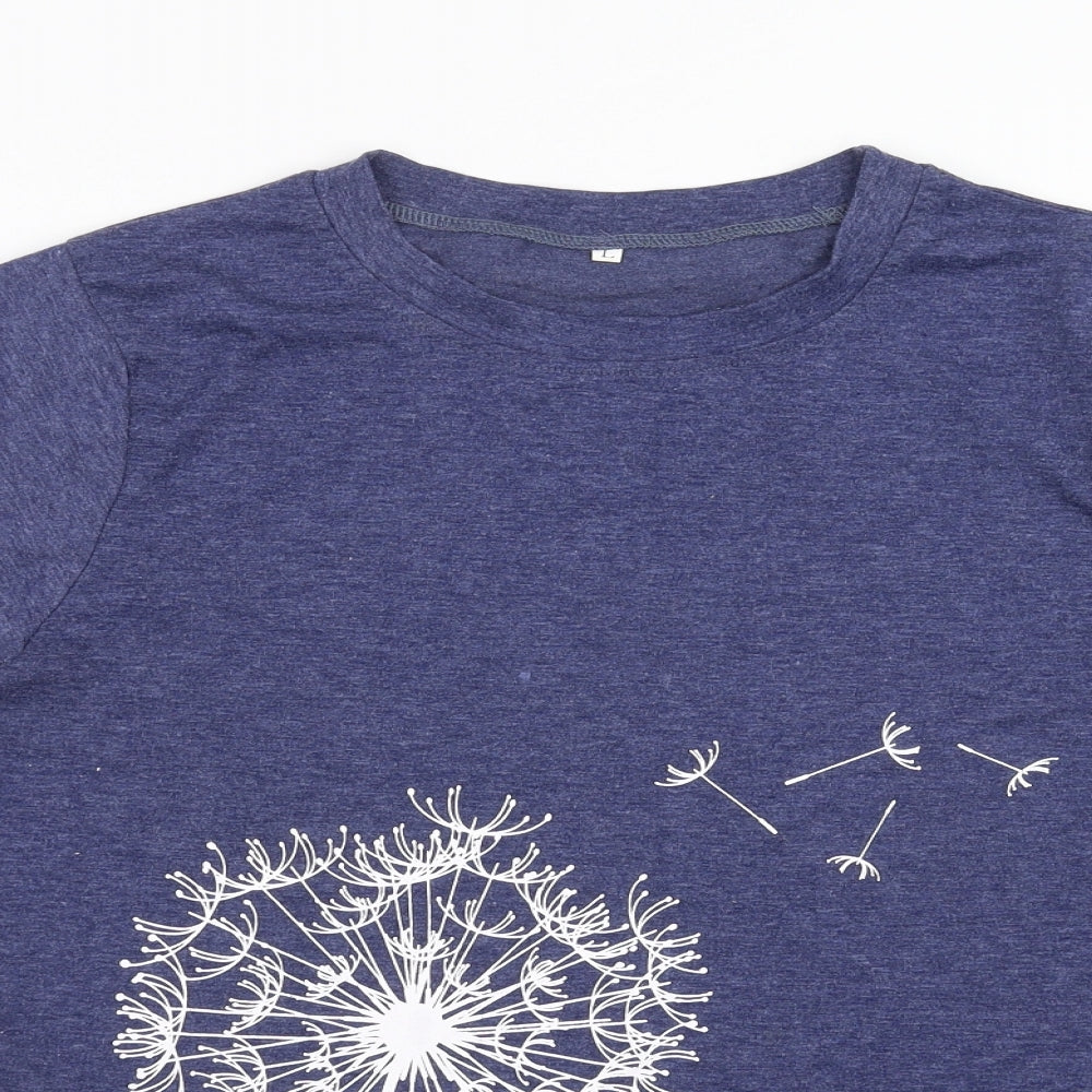 Preworn Womens Blue   Basic T-Shirt Size L  - Dandelion