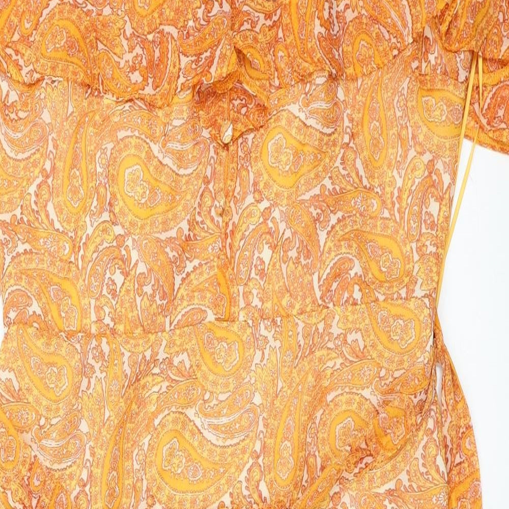 F&F Womens Orange Paisley  Shift  Size 16  - cold Shoulder
