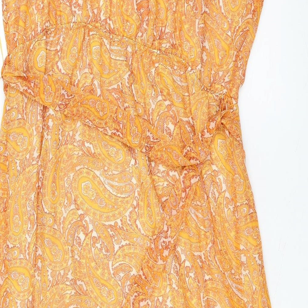 F&F Womens Orange Paisley  Shift  Size 16  - cold Shoulder
