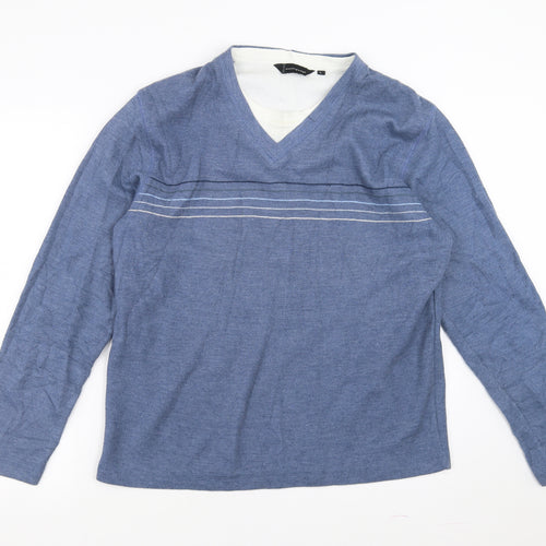 Cutting Edge Mens Blue   Pullover Jumper Size L  - stripes