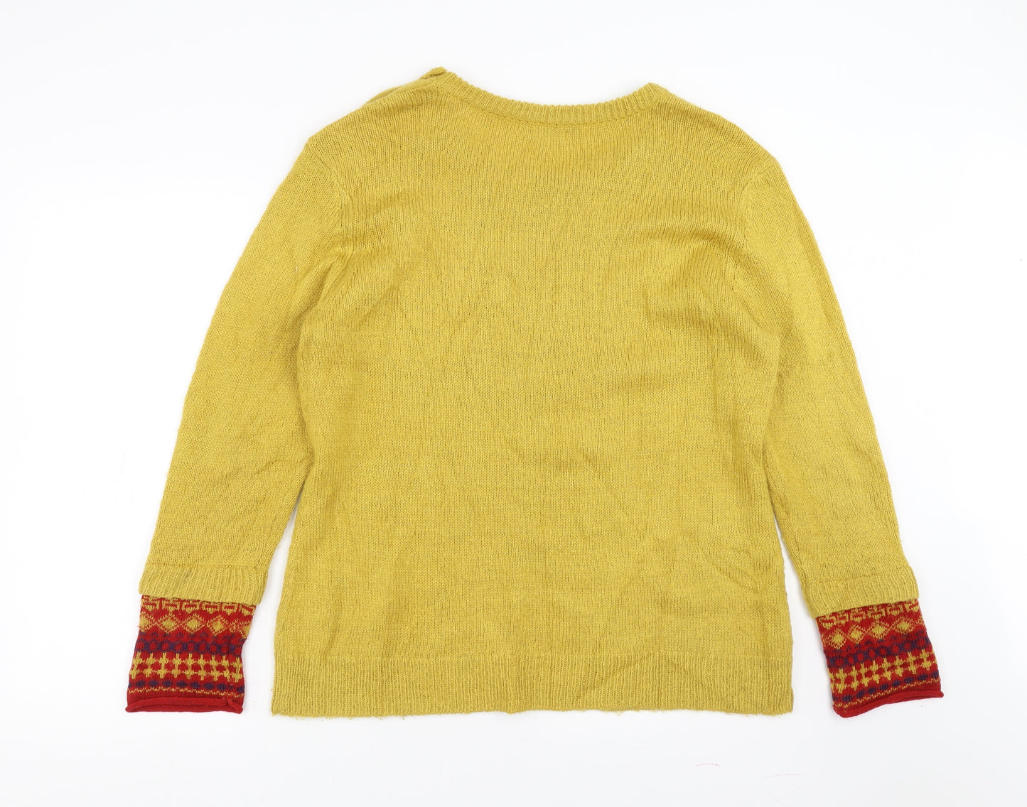 Cotton Traders Womens Yellow   Pullover Jumper Size 14