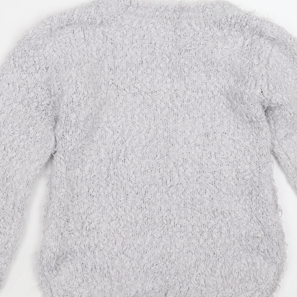 Primark Girls Purple   Pullover Jumper Size 6-7 Years  - animal face