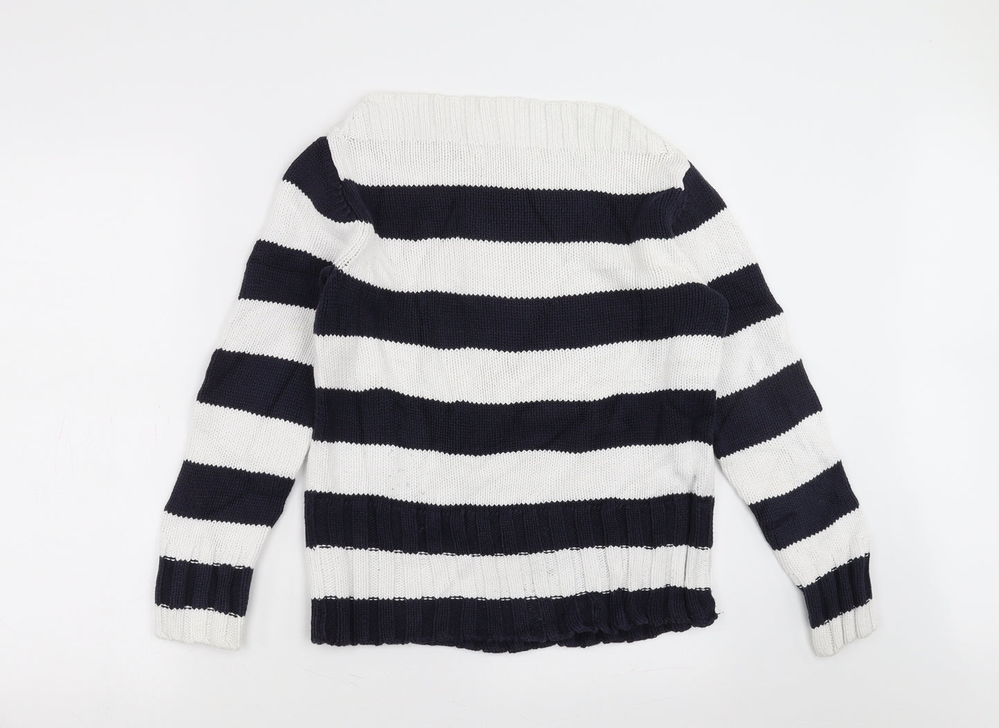 Tommy Hilfiger Womens Blue Striped  Pullover Jumper Size M