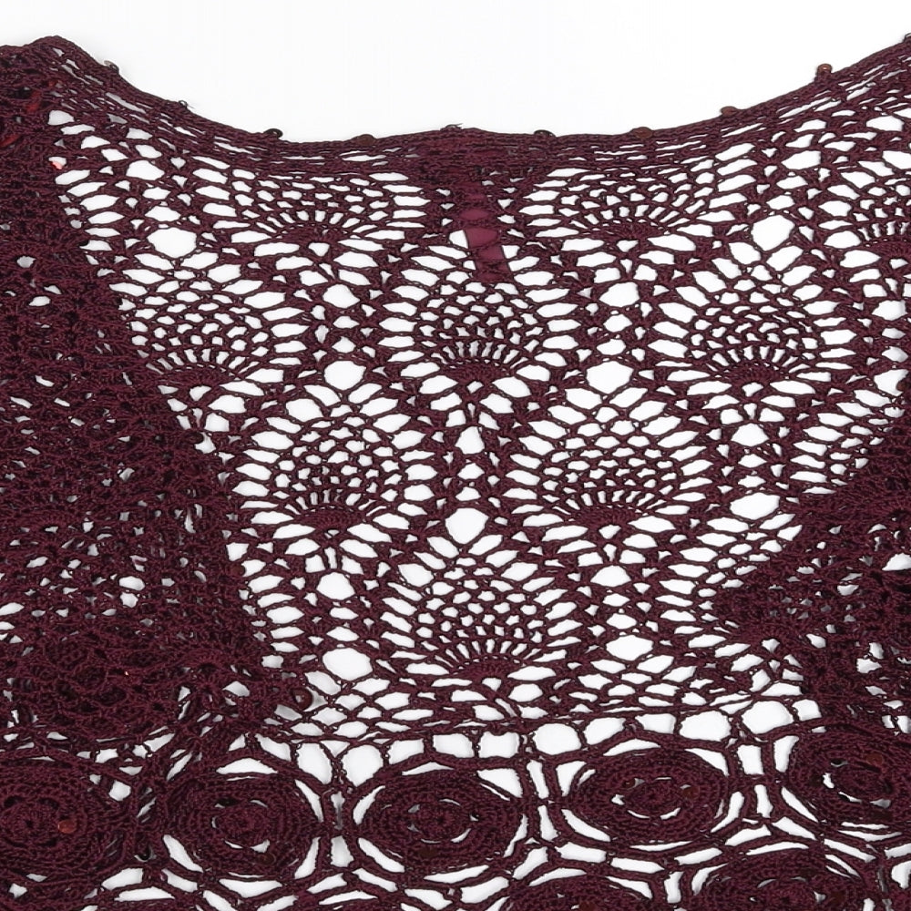 Evie Collection Womens Purple Floral  Shrug Jumper Size 18  - crochet