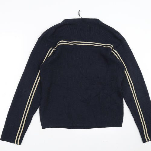 Mew Mens Blue   Pullover Jumper Size S  - stripe detail